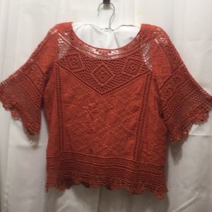 Orange Top with orange camisole